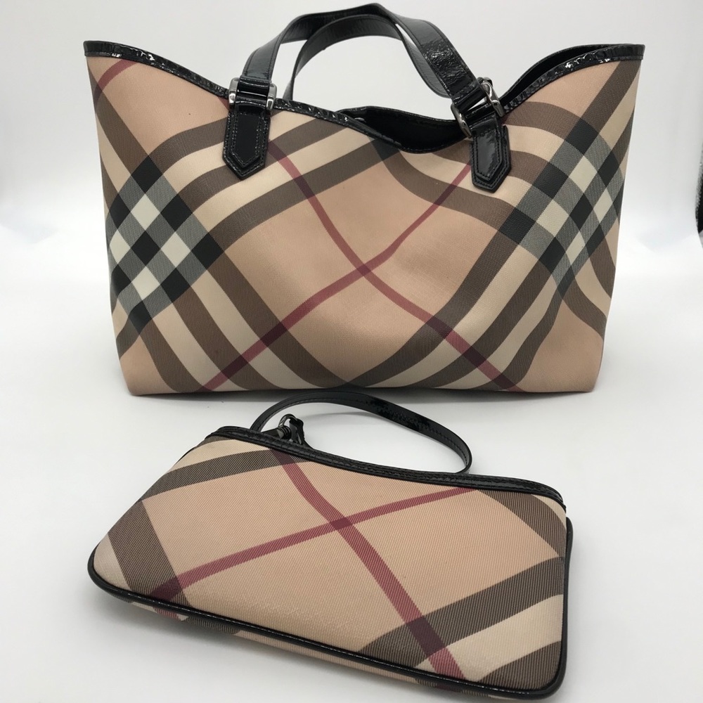 BURBERRY Supernova Check Small Nickie Tote